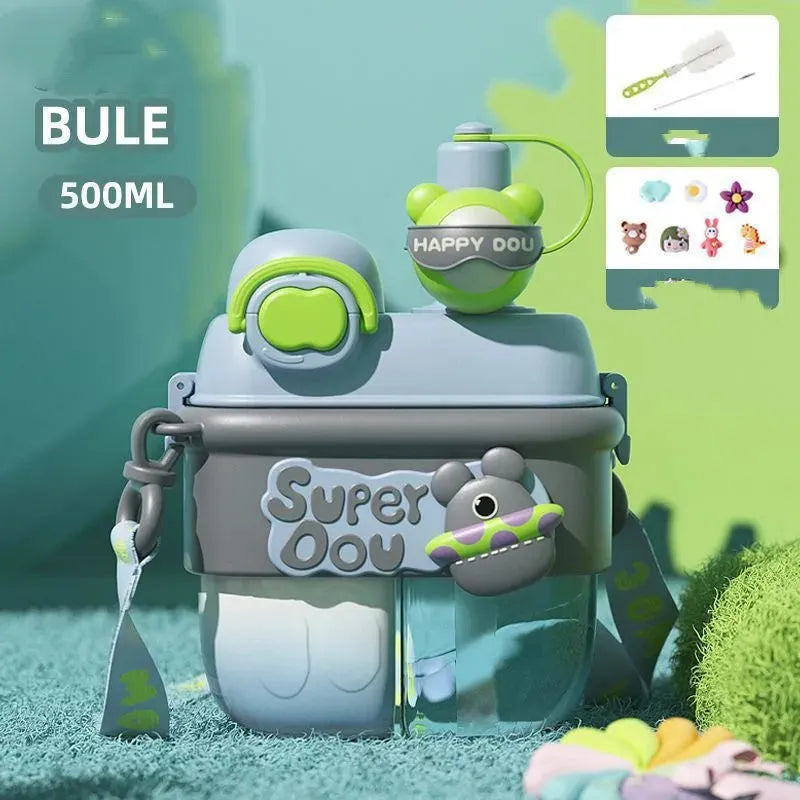 Double Drinking Plastic Cup With Rope Outdoor Portable - Bellarte Enchanté Double Drinking Plastic Cup With Rope Outdoor Portable